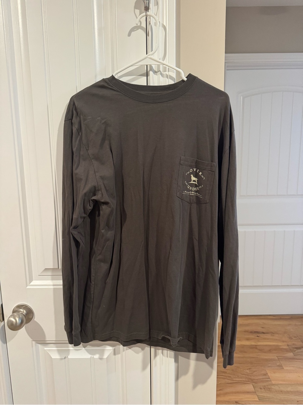Over Under Men’s Long Sleeve Pocket T‑Shirt - Charcoal